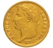 1814 20 French Francs - Napoleon (I) Laureate Head - A