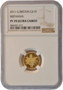 2011 Proof 1/10oz Gold Britannia Coin NGC PF70