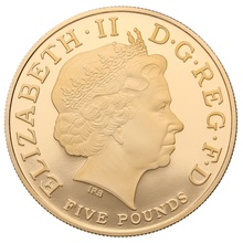 2011 Proof Gold £5 Coin Quintuple Sovereign Countdown to London Olympics Cycling