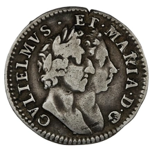 1689 Silver Groat Fourpence Coin William & Mary