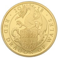 2018 Proof 1oz Red Dragon of Wales Gold Coin Queen's Beasts