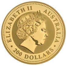 2001 Year of the Snake Gold Coin 2oz Perth Mint Australian Lunar Series