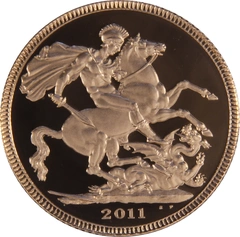 2011 Proof Gold Sovereign Coin Elizabeth II Fourth Head