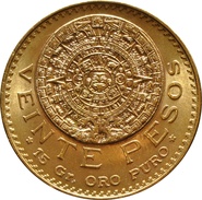 Mexican 20 Veinte Pesos Gold Coin
