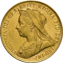 1900 Gold Sovereign Coin Queen Victoria Old Head Melbourne