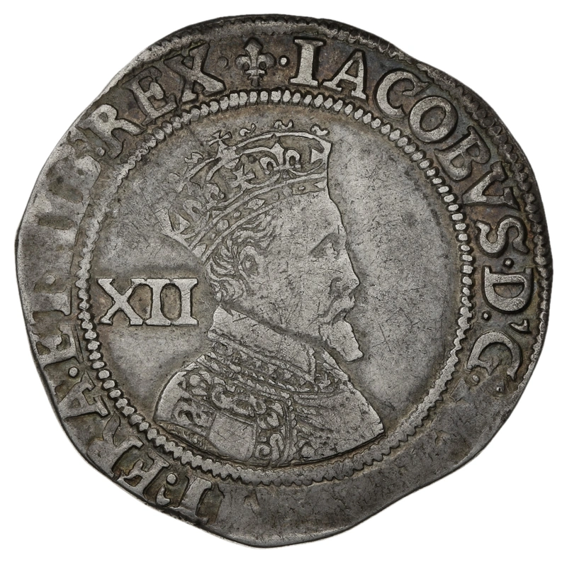 1604-1605 Silver Shilling Coin James I Lis