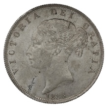1886 Silver Half Crown Coin Queen Victoria