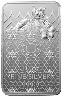 10oz Silver Bar PAMP Royal Bengal Tiger