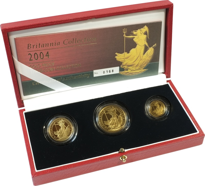 2004 Proof Gold Britannia 3 Coin Set Boxed