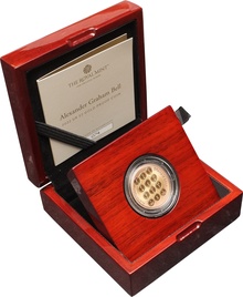 2022 Proof £2 Gold Coin Alexander Graham Bell Boxed