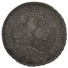 1673 Silver Half Crown Coin Charles II