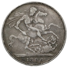 1896 Silver Crown Coin Queen Victoria 