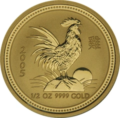 2005 Year of the Rooster Gold Coin 1/2oz Perth Mint Australian Lunar Series