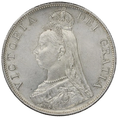 1887 Double Florin Silver Coin Queen Victoria Uncirculated