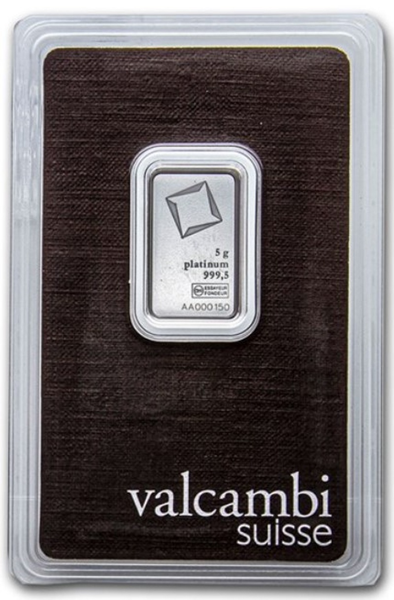 5g Platinum Bar Valcambi Minted