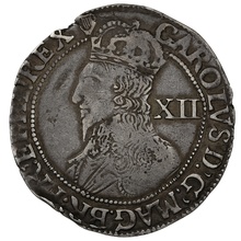 1632-1633 Silver Shilling Coin Charles I Harp