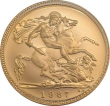 1987 Gold Proof Half Sovereign Boxed