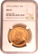 1973 Krugerrand Gold Coin 1oz NGC MS67