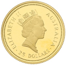 1986 Proof 1/4oz Australian Kangaroo Gold Nugget Coin