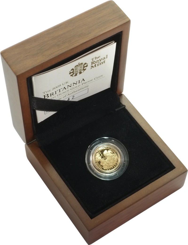 2009 Proof 1/10oz Gold Britannia Coin Boxed with COA