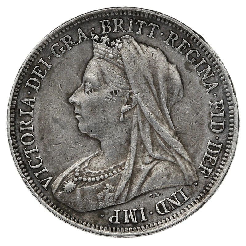 1898 Silver Shilling Coin Queen Victoria