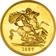 1937 George VI Gold Proof Five Pound £5 Gold Coin NGC PROOF DETAILS
