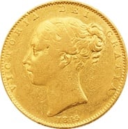 1845 Gold Sovereign Queen Victoria Young Head