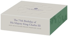 2023 75th Birthday of King Charles III £5 Silver Crown Proof Piedfort Coin Boxed