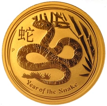 2013 Year of the Snake Gold Coin 1/20oz Perth Mint Australian Lunar Series
