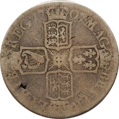 1707 Silver Half Crown Coin Queen Anne