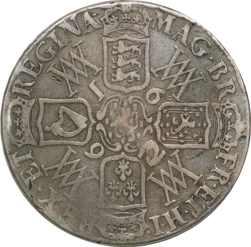 1692 Silver Crown Coin William & Mary Fine