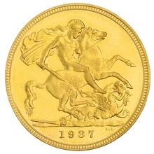 1937 Proof Gold Sovereign Coin George VI