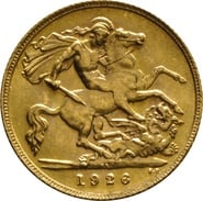 1926 Gold Half Sovereign George V South Africa