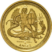 2010 Piedfort 1/4 (1/2oz) Isle of Man Angel Gold Coin