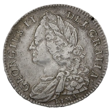 1745 Silver Half Crown Coin George II LIMA