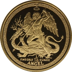1987 Proof Isle of Man Angel Gold Coin 1/10oz