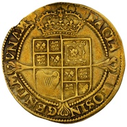 1624 James I Hammered Gold Laurel mm trefoil