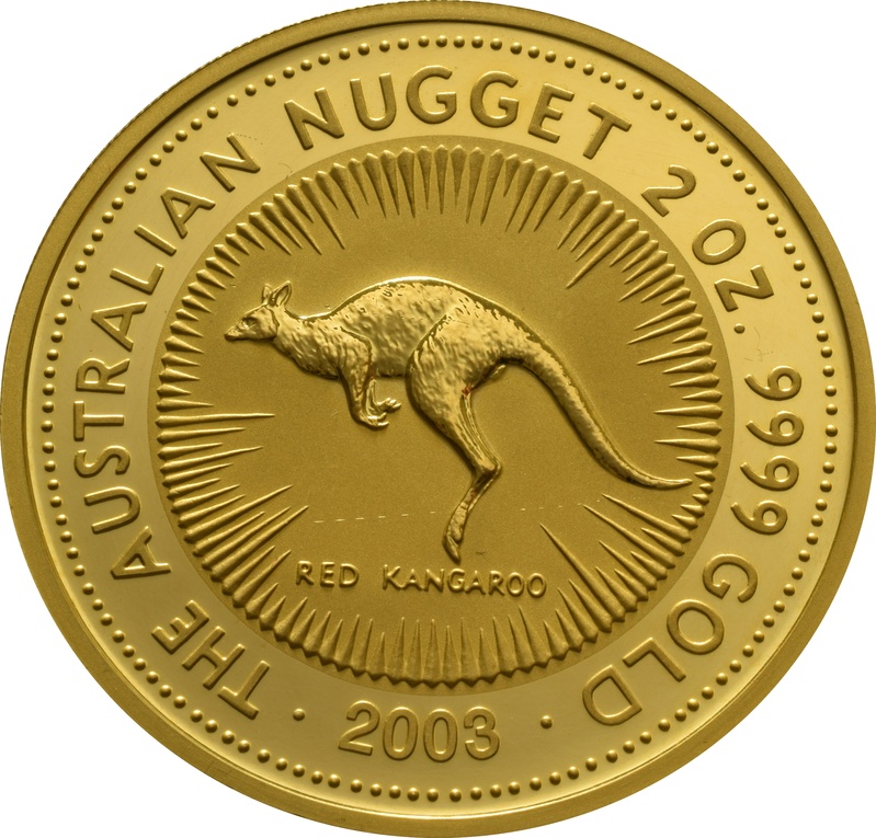 2003 2oz Australian Kangaroo Gold Nugget Coin