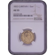 1832 Gold Sovereign William IV NGC AU55