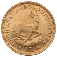 1974 R1 Gold Coin 1 Rand South Africa