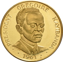Rwanda Gold Proof 100 Francs 1965 President Gregoire Kayibanda
