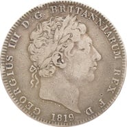 1819 Silver Crown Coin George III Fine