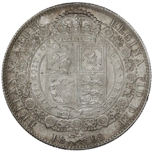 1892 Silver Half Crown Coin Queen Victoria