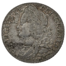 1745 Silver Shilling Coin George II LIMA