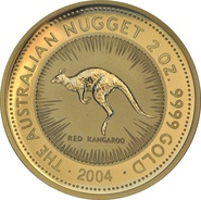 2004 2oz Australian Kangaroo Gold Nugget Coin