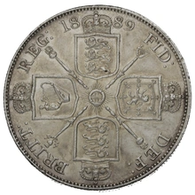 1889 Double Florin Silver Coin Queen Victoria GEF