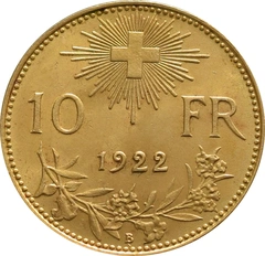 1912-1922 Swiss 10 Franc Gold Coin