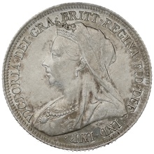1900 Silver Shilling Coin Queen Victoria
