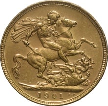 1901 Gold Sovereign Coin Queen Victoria Old Head Perth