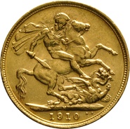 1910 Gold Sovereign Coin Edward VII Melbourne